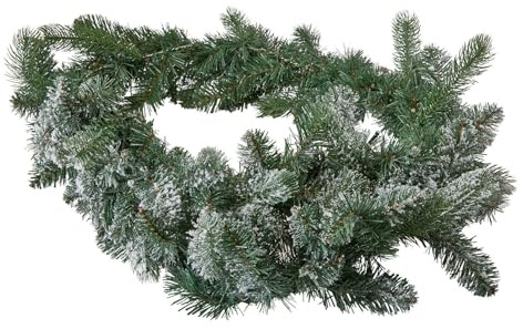 Loberon LED-Girlande Monetry, grün/weiß | natürliche Tannenzweig-Optik, mit LEDs, Weihnachtsbeleuchtung, Weihnachtsdekoration, Weihnachten, Polyethylen, PVC, Eisen