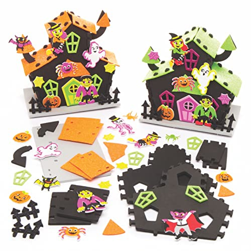 Baker Ross Halloween Spukhaus Bastelsets für Halloween-Dekorationen (2 Stück) Kunsthandwerk, Geschenke, Partyaktivitäten