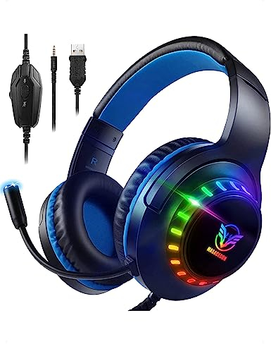 Pacrate RGB Casque Gaming pour PS4/PS5/Xbox/Nintendo Switch/PC, Casque PS5 Casque Gamer avec Micro Casque PS4 Casque Xbox Stéréo Surround Casque Switch