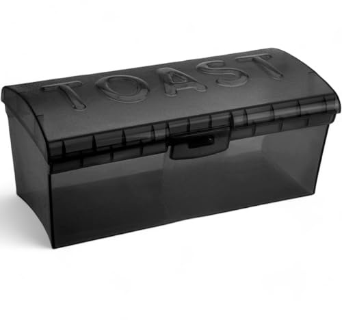 MIK funshopping Brotkasten Brotbox Brotdose Vorratsdose aus lebensmittelechtem Kunststoff (Toastbrotbox grau transparent)