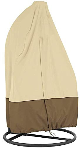 JQDZX Fauteuil Suspendu Couverture, Oxford Polyester Housse de Protection avec Fermeture éclair, Imperméable, Anti-UV, Mobilier Balancelles de Jardin, pour Chaise (Double 232 * 203cm,Beige B)