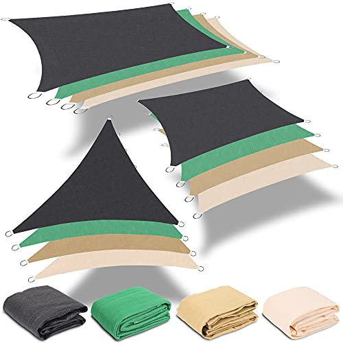 Rapid Teck Sonnensegel Quadrat Creme/Beige 4x4m Sonnenschutz Windschutz Sonnendach UV Schutz HDPE Atmungsaktiv für Garten Balkon Terrasse