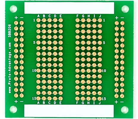 (Qty 4) Proto-Advantage 206 pts Solder-in breadboard (Exact Solderless Match)