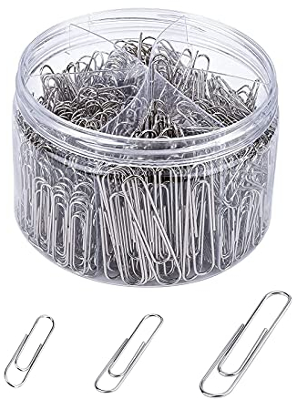 700 Stück Büroklammern Metall Verschiedene Verschiedene Größen Büroklammern Metall Aktenklammern für Büro Schule und Persönlichen Gebrauch Silber, Langlebig und Rostfrei 3 Größen - 28mm, 33mm, 50mm