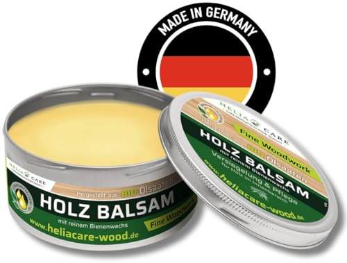 HeliaCARE BIO Holzbalsam - Premium Bienenwachs Holzpflege Möbelpolitur aus Deutschland - Farbloser Möbelbalsam für alle Holzarten im Innenbereich (Balsam 300ml)