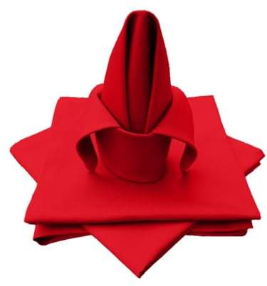 Lemos Home Servilletas de Tela, 4 Unidades, 100% algodón, colección Concepto, Color y tamaño a Elegir (Juego de 4 servilletas de Tela, 45 x 45 cm, Rojo)