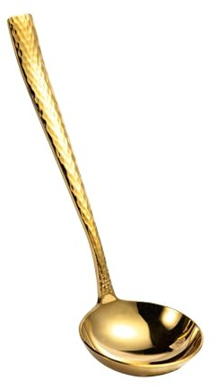 IMEEA Soßenkell gehämmert 18/10 Edelstahl Schöpflöffel Spiegelpolieren Schöpfer spülmaschinengeeignet 19 cm (Gold)