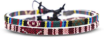 Made by Nami Surfer Fußband 2-er Set Damen & Herren - Dünnes Boho Hippie Ethno Fußkettchen - Handmade Strand Festival Accessoires - 100% Wasserfest & Verstellbar - 100% ökol. Baumwolle