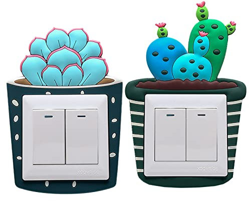 2 pegatinas de interruptor de luz para dormitorio, pegatinas de pared, pegatinas envolventes para interruptor de tablero de interruptor, pegatina para dormitorio, sala de estar, niños, niñas