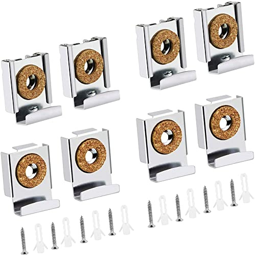 Sunjun 8 Pcs Fixation Miroir Mural Fixation Miroir Lourd Support Miroir Mural Support Miroir Barbier avec Bouchon en Plastique et vis pour Accrocher, (Sunjun-001)