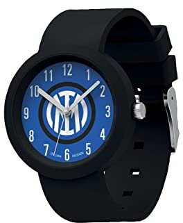 Seven Orologio FC INTER Calcio - Orologio da Polso Analogico al Quarzo - Nero e Blu, in Confezione Regalo - Cinturino in Silicone