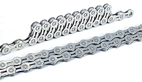 Cycling Chains 11-Speed Half Hollow Bicycle Chain 116 Links High Strength Bike Derailleur Chain for Mountain Bicycle Road Mountain Bicycle Chain (Color : Silver, Size : 116links) (Silver 116links)