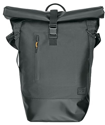 SKS GERMANY Infinity URBAN SIDEBAG Gepäckträgertasche (Fahrradtasche, Seitentasche für Gepäckträger, Wasserfest, Laptopfach, Rolltop, Reflektorstreifen, auch als Umhängetasche nutzbar)