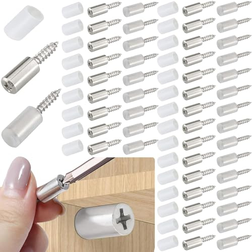 50 Pezzi Supporto Scaffale Armadio per Mensole Perni per Pannelli Perni per Mensole a Vite può Essere Utilizzato su Librerie Vetrine Mobili Credenze e Ripiani Della Dispensa