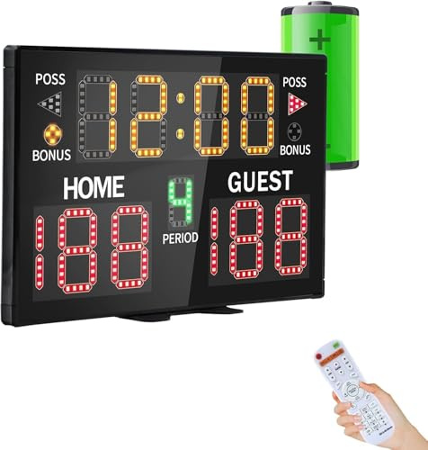 GAN XIN Anzeigetafel Elektronische, Digitale Scoreboard mit Fernbedienung 11 Stellige LED Punktezähler für Basketball, Fußball, Volleyball, Tischtennis
