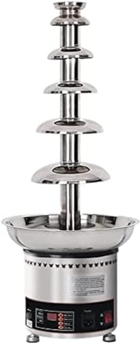 Chocolate Fountain Fondue/Automatic Chocolate Melter Warmer Heater, 30-150℃ Adjustable Sauce Melting Pot for Party Wedding Birthday Christmas 6 Tiers