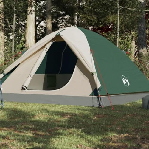 Homgoday Campingzelt, Campingzelt für 6 Personen, grün, 348 x 340 x 190 cm, Taft 190T, Campingzelt, Strandzelt, Trekkingzelt