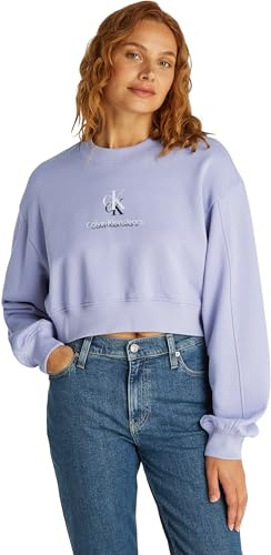Calvin Klein Donna Felpa Shadow Graphic Crewneck Cropped