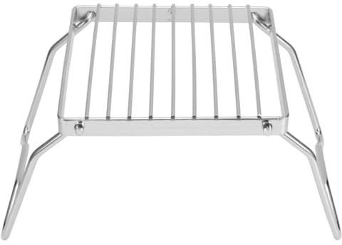 KOMUNJ Folding Cooking Grate, Stainless Steel Camping Grill Outdoor BBQ Foldable Portable Mini Campfire Grill Rack Outdoor Grill Grid for Standing Grate Beach Grill
