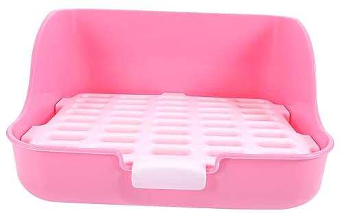 WOONEKY Bunny Pet Litter Box Für Kaninchen Abnehmbare Toilette Für Kleintiere Einfach Zu Reinigen Mit Filtrierendem Boden Und Glatter Oberfläche Für Stubenreinheit Von Meerschweinchen