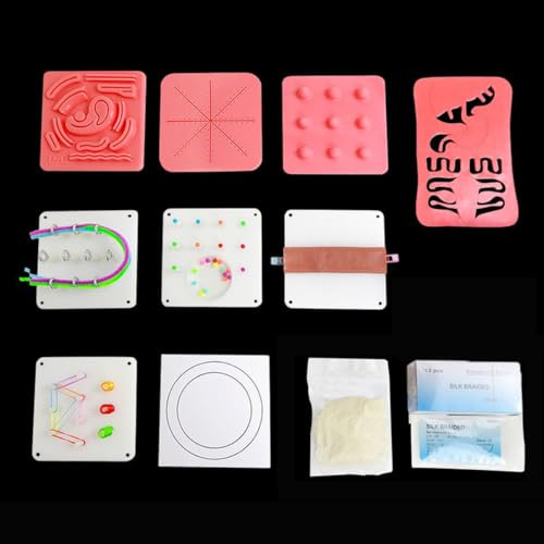 UIGJIOG Module De Suture Laparoscopique 10 Pièces Module De Formation en Chirurgie De Simulation Laparoscopique Suture Bande De Cisaillement Serrage Rétraction Module De Perforation Pratique