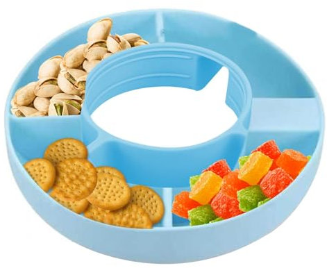 Vaso de aperitivos – Plato de nueces | Bandeja dividida para servir | Contenedor de aperitivos | Bandeja de dulces para vaso STAnNLEY | Plato giratorio de silicona para alimentos, bandeja de