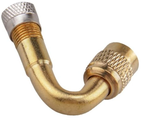 Wambere 2 Stück 45 Grad Ventilverlängerung Reifenventil Verlängerung Adapter Ventil Verlängerung Ventiladapter Winkel Ventilverlängerung Autoventil Reifenventilverlängerung für Fahrrad Motorrad,Gold