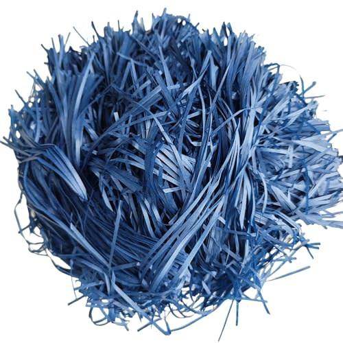 200 g mörkblå strimlat papper för presentaskar och korgar, presentförpackningstillbehör, korgfyllning, presentförpackning fyllning