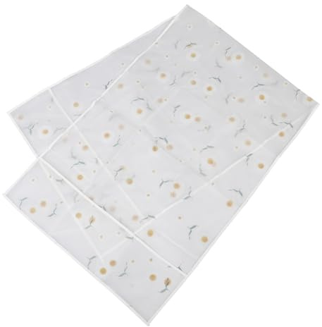 Housse de Protection Peva à Motif Marguerite 62x180 Cm pour Appareils | Vacances, Poches de Rangement, Design Double Porte, Blanc, Facile à Nettoyer, Anti-taches D’huile