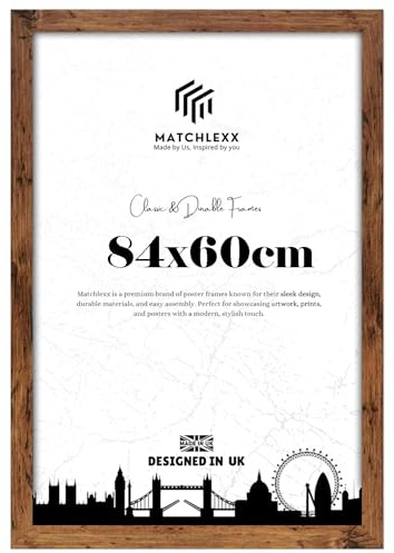 MatchLexx Modern Rustic 84x60 cm Poster Frames | Mdf Wooden Shatter-Proof Styrene Portrait & Landscape | Jigsaw Puzzle Photo Movie Frame | for Home Office & Livingroom