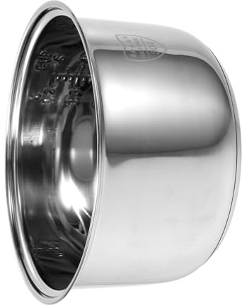 Pentola Interna per Cuociriso in Acciaio Inox 3l Argento | Ricambio per Cuociriso Elettrico, Uso Versatile, Facile da Pulire, per Casa e Ufficio
