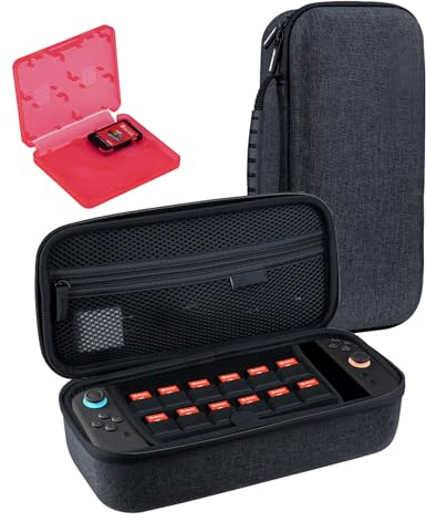 Mcbazel Sac de Transport de Protection Etanche, Etui de Rangement avec Housse Anti-Poussière pour Switch 2 avec Fentes pour Cartes de Jeu, pour Console pour NS2/Chargeur/Manette/Accessoire-Gris Foncé