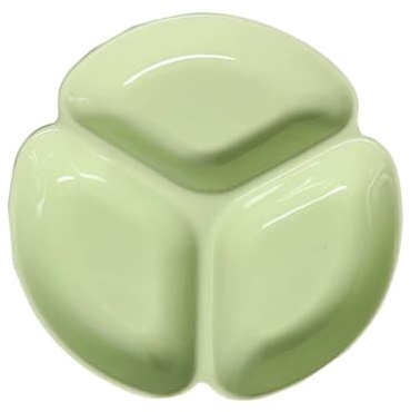 1 assiette de contrôle des portions pour la perte de poids, assiettes rondes divisées, assiettes à 3 compartiments adaptées à une alimentation équilibrée, plateau de service empilable(Green)