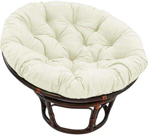 AQIGR Papasansessel Kissen Polster Bodenkissen für Schwenksessel Rund Papasan Sessel - Durchmesser 40-130 cm Sitzkissen Hängesessel(Beige,130x130cm)