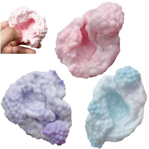 3 PCS Squishy Stress Balls,Stress Balls,Sugar Ball Fidget,Grape Stressball,Squishy stress balls,for Kids & Adults,Fidget Toys,Office,School,HomeChristmas Stocking Fillers Gifts(Blue,Purple,Pink)