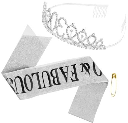 Vaguelly Tiara Compleanno con Sash e Cerchietto Accessori Festivi per Feste Compleanno Coroncina con per Donne e Idea per Celebrazioni