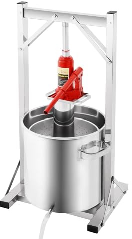 ANGDI Pressoir à cric hydraulique, Presse à Fruits et à vin Professionnelle avec vérin hydraulique, Presse-Agrumes Manuelle, Presse à cidre en Acier Inoxydable pour jus de Raisin, Orange
