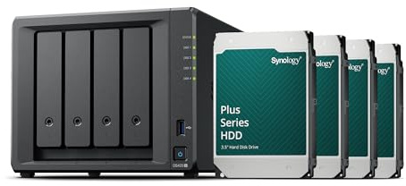 Synology DS425+ 4-Bay Diskstation NAS (Intel Celeron J4125 4-Core 2GB Ram 2xRJ-45 1GbE LAN-Port) 32TB Bundle mit 4X HAT3310-8T