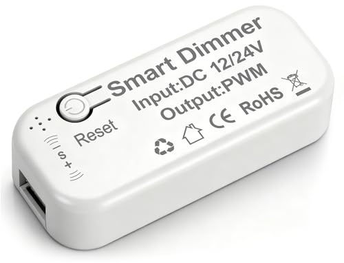 Tuya WiFi smart dimmer led 24v for the Cabinet light driver, variateur 12v dimmer mit Smart Life/alexa, pour Transformateur 12V alimentation 24v, Input: DC12/24V, variateur de lumiere led pwm