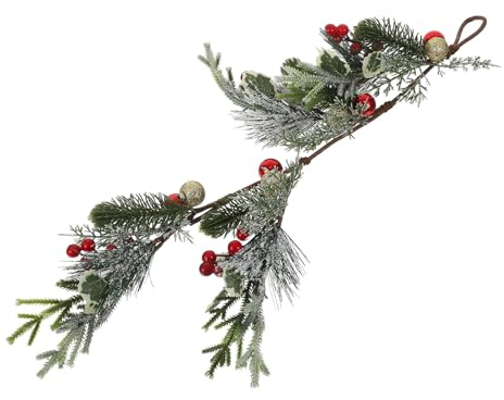 Uonlytech Guirnaldas De Pared De Invierno Forma De Lágrima Adorno Navideño Decoración para Puerta Principal o Ventana del Hogar Guirnalda Artificial