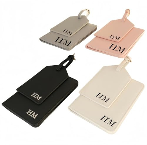 Personalisierte Reisepasshülle Und Gepäckanhänger-Set, Reisebrieftasche Mit Individuellem Namen Oder Initialen Für Damen Und Herren, Reisegeschenk Für Paare, Valentinstag Und Weihnachten