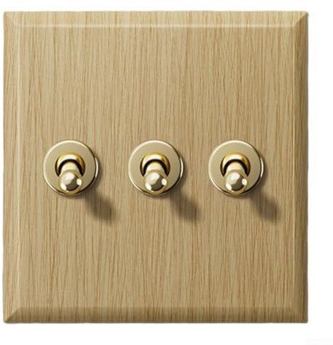 Interruttore a levetta in ottone vintage con pannello artigianale fatto a mano, con intuitivo controllo su/giù per uso interno illuminazione (3)