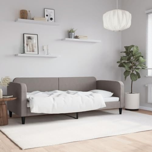 Holamys Tagesbett Taupe 80x200 cm Stoff, Modernes Schlafsofa mit Robustem Metallrahmen, Vielseitige Gästebett-Funktion, Bequemes Polster, Langlebige Möbel für Schlafzimmer