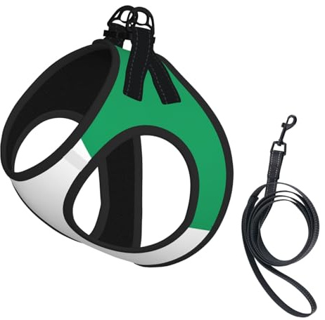 Elfenbenskustens flagga tryck hundsele med koppel set, Step-in andningsbar valp katt hundväst, inget drag justerbar valpsele