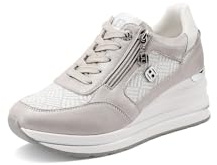 QUEEN HELENA Sneakers Platform Scarpe da Ginnastica Alte Casual Donna X32-22 (X34-40 Grigio, Sistema Taglie Calzature EU, Adulto, Donna, Numero, Media, 39)