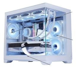 Compatible for WJCOOLMAN - Lonely Warrior Full-View PC Case, Seaview Design, 360 Water Cooling & M-ATX Motherboard Support(Package 6 Fan White)