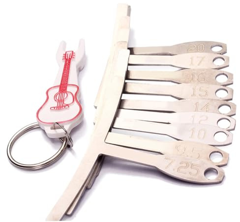 Toyvian Medidor Profesional Radio Metal con para de de Diapasón Guitarra Color Llavero, sin Bordes Ásperos y Marcas Grabadas para Ajuste Aleatorio en Guitarras Eléctricas