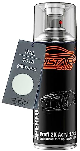 TRISTARcolor RAL 9018 Papyrusweiss glänzend 2K-Acryl-Lack Spraydose | Sprühdose 400 ml, schnelltrocknend