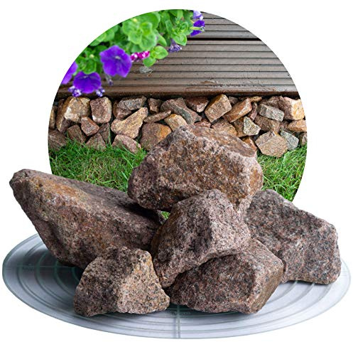 Schicker Mineral Granit Ziersplitt rot 32-56 mm 25 kg, Splitt Garten | Ideal zur Gartengestaltung, Bordeaux roter Naturstein, robust, witterungsbeständig, Steingarten, Weg- und Terrassengestaltung