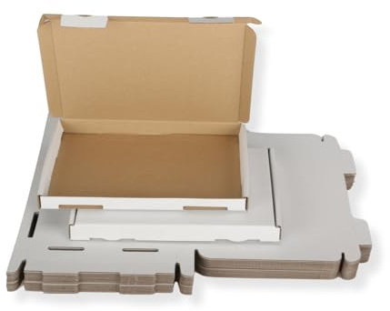 20 St. Großbriefkarton 350 x 250 x 20 mm DIN A4 weiß Warenpost, Faltkarton, Warensendungskarton, Maxibrief
